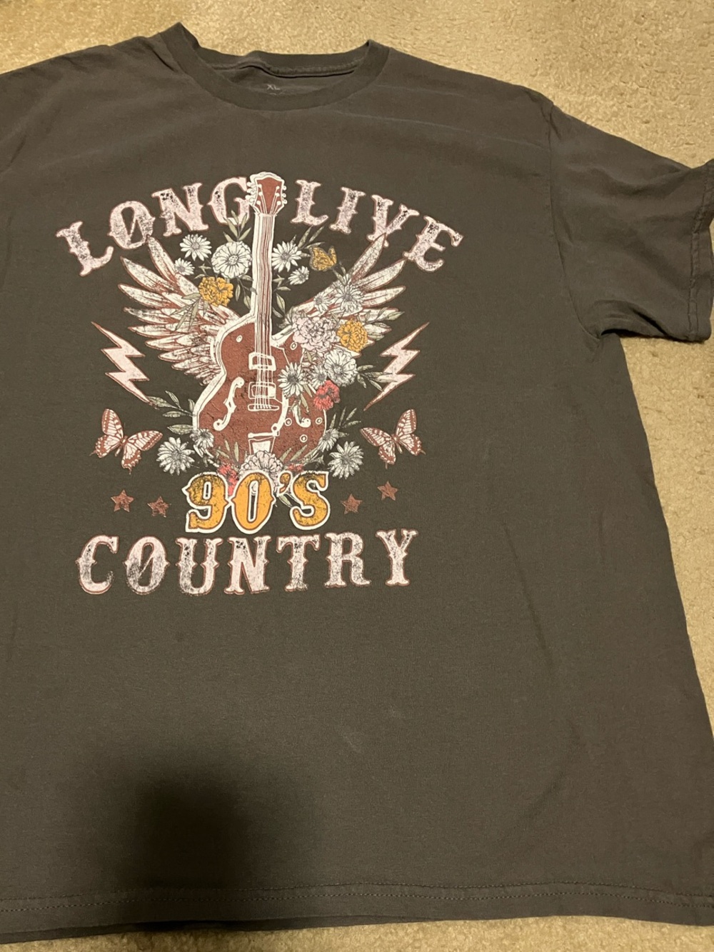 Gray 'Long Live 90's Country' Graphic Tee